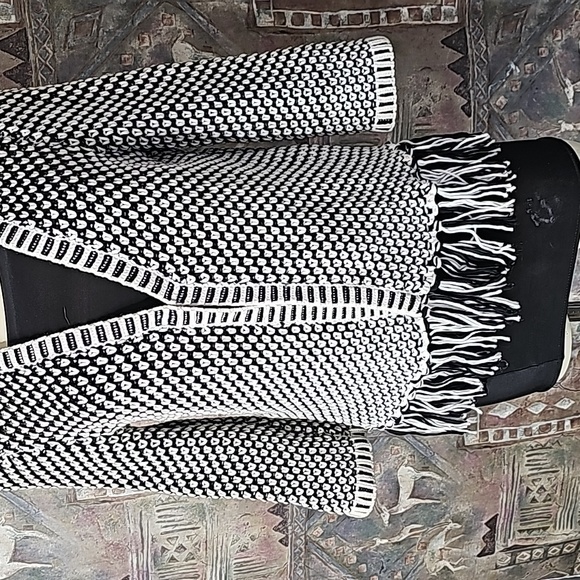 Chico's crochet Cardigan fringes honeycomb pattern Chico's Size 1 US size UA 8/M - Picture 6 of 13